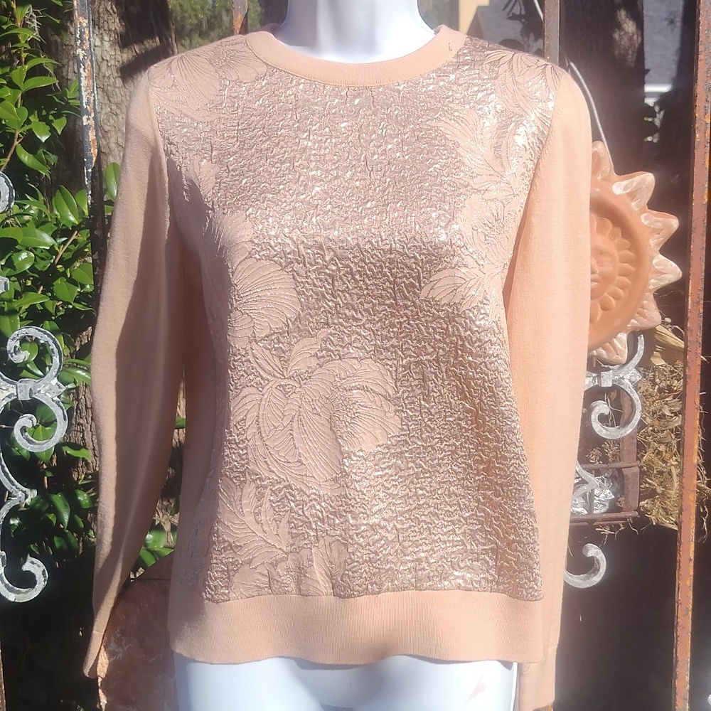 Tory Burch Rose Gold Cardigan Small